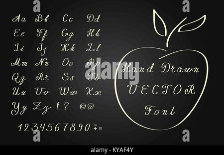 Vektor Hand gezeichnet font-elegante Cursive Schreiben Stock Vektor