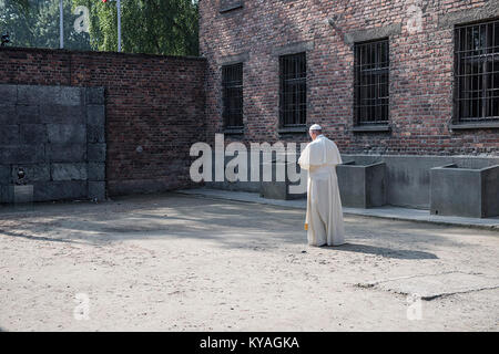 Premier Szydło ich papież Franciszek w Muzeum Auschwitz-Birkenau - 28628211265 Stockfoto