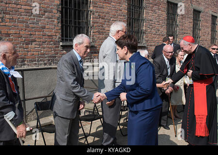 Premier Szydło ich papież Franciszek w Muzeum Auschwitz-Birkenau - 28010728354 Stockfoto