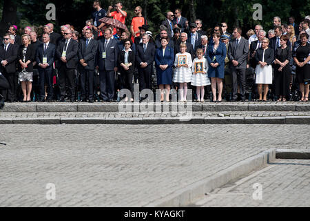 Premier Szydło ich papież Franciszek w Muzeum Auschwitz-Birkenau - 28011702863 Stockfoto