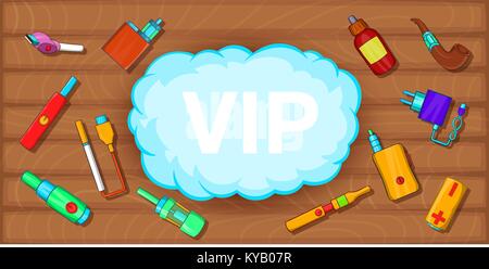 Vaping tools horizontale Konzept. Cartoon Illustration von vaping Tools banner horizontale Vektor für Web Stock Vektor