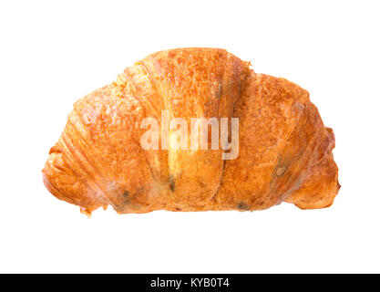 Schimmelige Croissant auf einem weißen Hintergrund Stockfoto