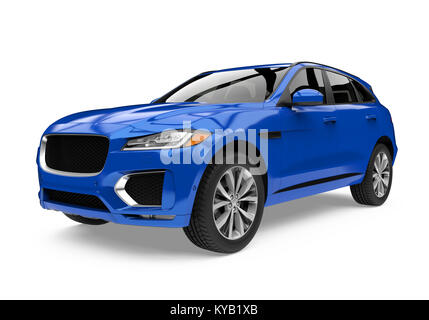 Blaue SUV Auto isoliert Stockfoto