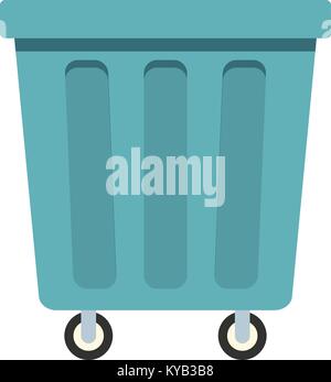 Outdoor blau Papierkorb aus Kunststoff Symbol auf weißem Hintergrund Vektor-illustration isoliert gemacht Stock Vektor