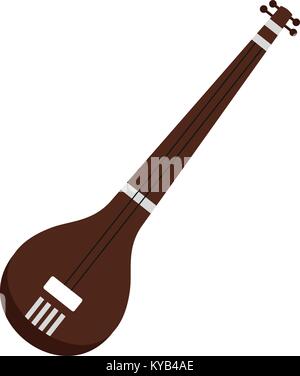 Der traditionellen indischen Sarod Symbol auf weißem Hintergrund Vektor-illustration isoliert Stock Vektor