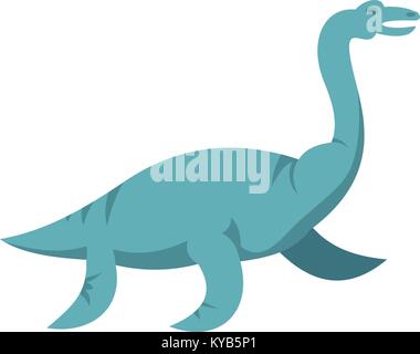Blau elasmosaurine Dinosaurier Symbol isoliert Stock Vektor