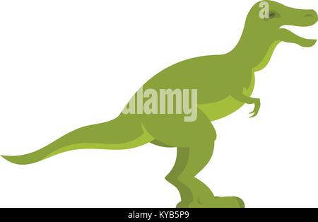 Grüne theropode Saurier Symbol isoliert Stock Vektor