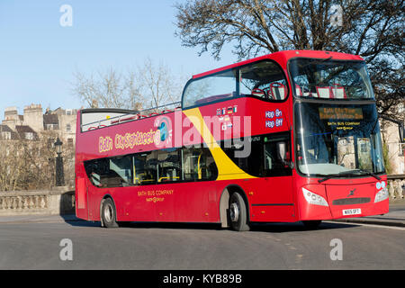 Badewanne City Sightseeing Open Top Bus, Badewanne, Somerset, England, Großbritannien Stockfoto
