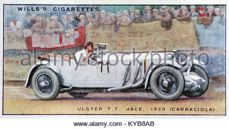 Rudolf Carraciola einen europäischen Champion deutsche Rennfahrer der 1920er und 1930er Jahre illustriert an der Ulster T.T. Race 1929 fahren Stockfoto