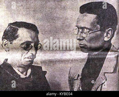 Porträt oder Verweis auf Mosa Pijade, jugoslawischer Politiker und Mitarbeiter von Josip Broz Tito, der seinen Einfluss und seine politische Tätigkeit im Jugoslawien Mitte des 20. Jahrhunderts dokumentiert. Stockfoto