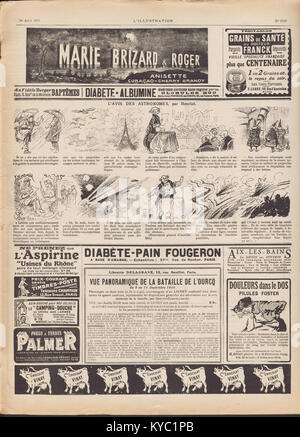 Ein gescanntes Bild des inneren Umschlags aus einer Publikation vom 14. August 1915. Es ist Teil einer historischen Aufzeichnung, die gedruckte Materialien aus der Zeit des Ersten Weltkriegs dokumentiert. Stockfoto