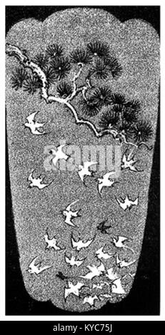 Eine Illustration mit dem Titel „Pájaros“ aus dem spanischen Roman La segunda casaca von Benito Pérez Galdós, in der Vögel als metaphorische oder thematische Elemente in der spanischen Literatur des späten 19. Jahrhunderts dargestellt werden. Stockfoto