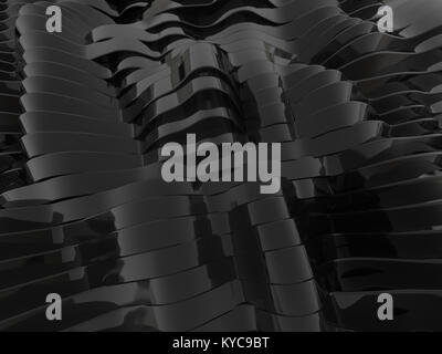 Abstrakte swirly Form dunklen Hintergrund. 3D-Rendering Stockfoto
