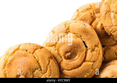 Frisches Gebäck, Kokos Gebäck auf weißem Hintergrund Stockfoto