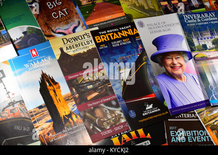 Scottish Tourist Informationen Merkblätter Stockfoto