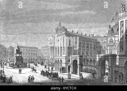 Das Palais de Flandre in Brüssel, das zwischen 1776 und 1781 im neoklassizistischen Stil erbaut und später im 19. Jahrhundert erweitert wurde, diente als Residenz des Grafen von Flandern und beherbergt heute den belgischen Rechnungshof. Stockfoto