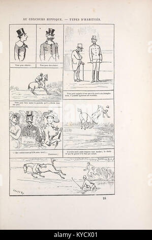 Ein Bild von Seite 185 einer historischen Pariser Publikation, die ein Pferd darstellt und die Pferdekultur im Frankreich des 19. Jahrhunderts anhand von Kunst und Dokumentation veranschaulicht. Stockfoto