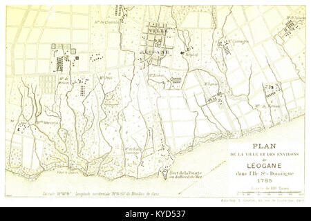 Plan De La Ville et des environs de Léogane (1785) Stockfoto