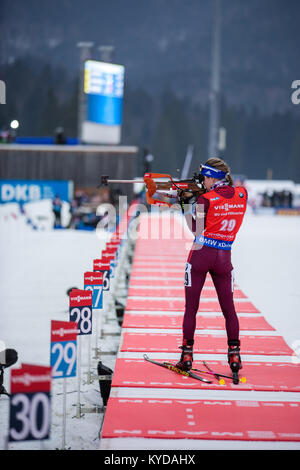 Ruhpolding, Deutschland. 14 Jan, 2018. Deutschland, Ruhpolding - Januar 14, 2017. Darja Virolainen (29) in Russland während der Frauen 12,5 km Massenstart am BMW IBU Weltcup Biathlon in Ruhpolding gesehen. (Foto: Gonzales Foto/Alamy leben Nachrichten Stockfoto