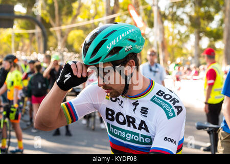 Adelaide, South Australia, Australien. 14 Jan, 2018. Peter Sagan an der Völker Wahl Classic criterium zu Beginn der Tour Down Under, Australien am 14. Januar 2018 Credit: Gary Francis/ZUMA Draht/Alamy leben Nachrichten Stockfoto