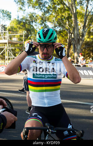 Adelaide, South Australia, Australien. 14 Jan, 2018. Peter Sagan an der Völker Wahl Classic criterium zu Beginn der Tour Down Under, Australien am 14. Januar 2018 Credit: Gary Francis/ZUMA Draht/Alamy leben Nachrichten Stockfoto