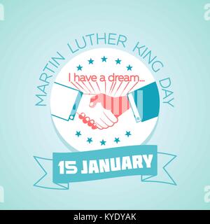 Kalender für jeden Tag am 15. Januar. Grußkarte. Feiertag - Martin Luther King Day. Symbol in der linearen Stil Stock Vektor