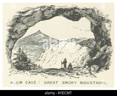 ALUM Cave in den Great Smoky Mountains, Tennessee, fotografiert im Jahr 1891 und zeigt seine geologischen Formationen und seine malerische natürliche Umgebung. Stockfoto