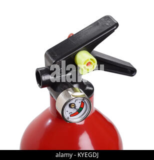Nahaufnahme Detail von der Spitze eines kleinen inländischen Feuerlöscher Stockfoto