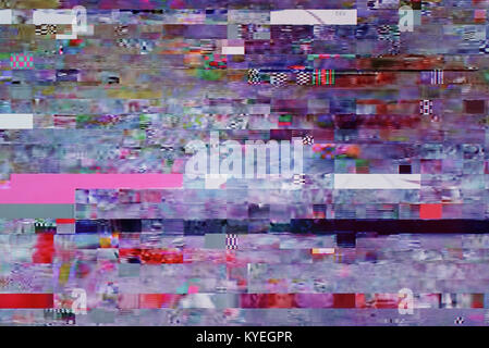 Gebrochen und pixelated TV-Bild Stockfoto