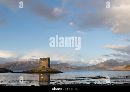 Castle Stalker auf Loch Linnhe, West Highlands Stockfoto