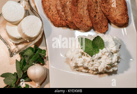 Italien Piemont Mousse von tomino Käse und Ricotta Stockfoto