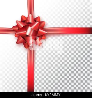 Roter Schleife zum Verpacken von Geschenken. Realistische Vector Illustration auf Tran Stock Vektor