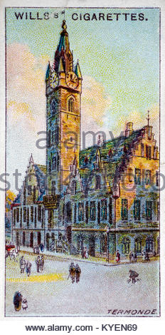 Das Rathaus, TERMONDE, Belgien ca. 1915 Stockfoto