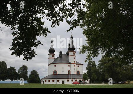 Kirche der Heiligen Dreifaltigkeit (Dreifaltigkeitskirche Kappl) von Deutschen Barock Architekten Georg Dientzenhofer und in 1685-1689 in der Nähe von Waldsassen in der Oberpfalz, Bayern, Bayrisch, Deutschland gebaut. Stockfoto