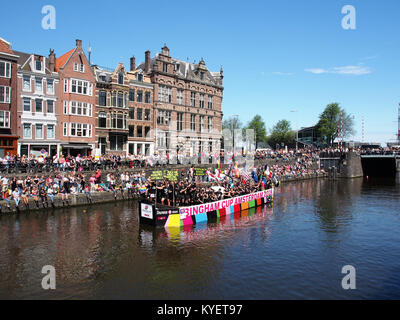 Boot 11 Bingham Cup Amsterdam 2018, Canal Parade Amsterdam 2017 Foto 2 Stockfoto