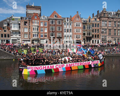 Boot 11 Bingham Cup Amsterdam 2018, Canal Parade Amsterdam 2017 Foto 4 Stockfoto