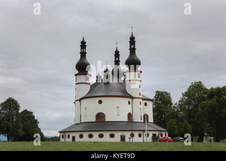 Kirche der Heiligen Dreifaltigkeit (Dreifaltigkeitskirche Kappl) von Deutschen Barock Architekten Georg Dientzenhofer und in 1685-1689 in der Nähe von Waldsassen in der Oberpfalz, Bayern, Bayrisch, Deutschland gebaut. Stockfoto