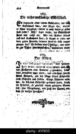 Vade Mecum für lustige Leute I, veröffentlicht 1774, ist ein historischer Band humorvoller literarischer Werke, der soziale Kommentare und Unterhaltung im Deutschland des 18. Jahrhunderts widerspiegelt. Stockfoto