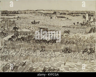 Vincent van Gogh - der Ernte (bei Émile Bernard) - Google Kunst Projekt Stockfoto