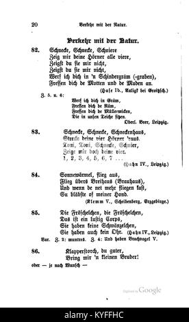 Eine Sammlung von Volksmärchen und Traditionen aus dem Königreich Sachsen, die das kulturelle Erbe und die mündlichen Traditionen der Region veranschaulichen. Stockfoto