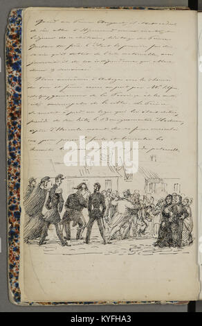 Eine gedruckte Platte aus der Voyage en Norvège von 1856, identifiziert durch NO-nb digimanus 6075-83. Stockfoto