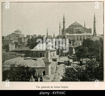Fotografie der Hagia Sophia in Istanbul, 1913, mit Blick auf die byzantinische Architektur, Kuppeln, Minarette und historische religiöse Bedeutung. Stockfoto