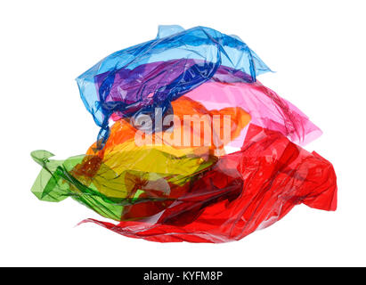 Stapel mit farbigen Quadraten von zellophan Stockfoto