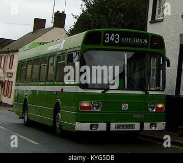 Bewahrt London Land Busverbindungen (NBC) Bus SNB 312 (UPB 312 S) 1977 Leyland National, 2008 St Albans läuft Tag Stockfoto