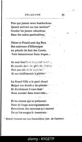 Eine Seite aus Arthur Rimbauds Gedichtsammlung, die eines seiner Werke ...
