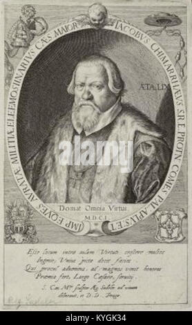 Rytec Aegidius Sadeler kolem 1570-1625 - Jacobus Chimarrhaeus, kazatel U dvora Rudolfa II. Stockfoto