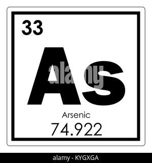 Arsen chemische Element Periodensystem Wissenschaft Symbol Stockfoto