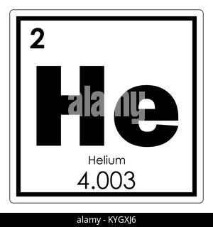Helium chemische Element Periodensystem Wissenschaft Symbol Stockfoto