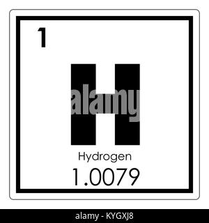 Wasserstoff chemisches Element Periodensystem Wissenschaft Symbol Stockfoto