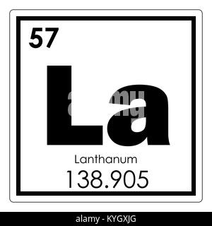 Lanthan chemische Element Periodensystem Wissenschaft Symbol Stockfoto